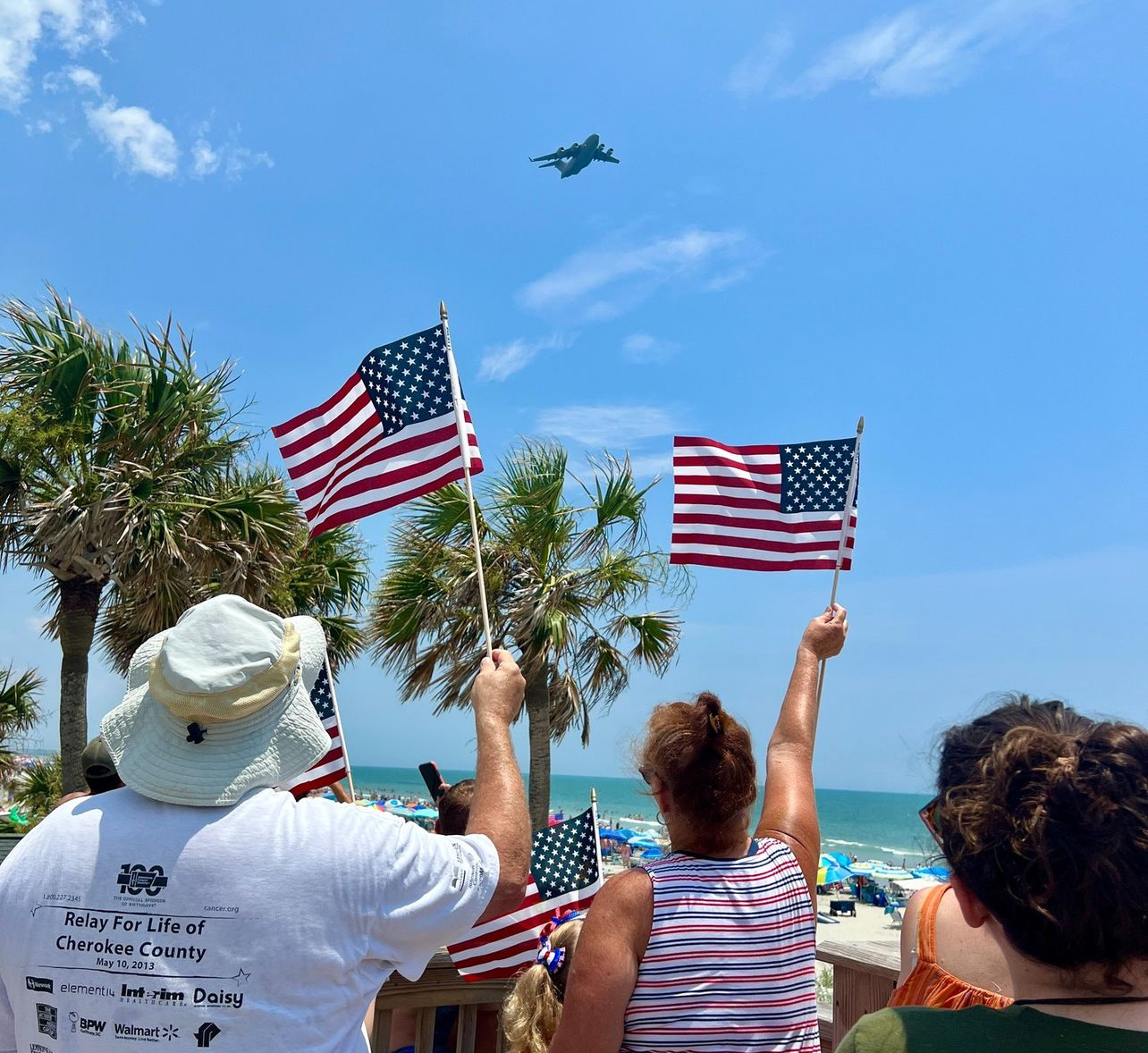 salute from the shore