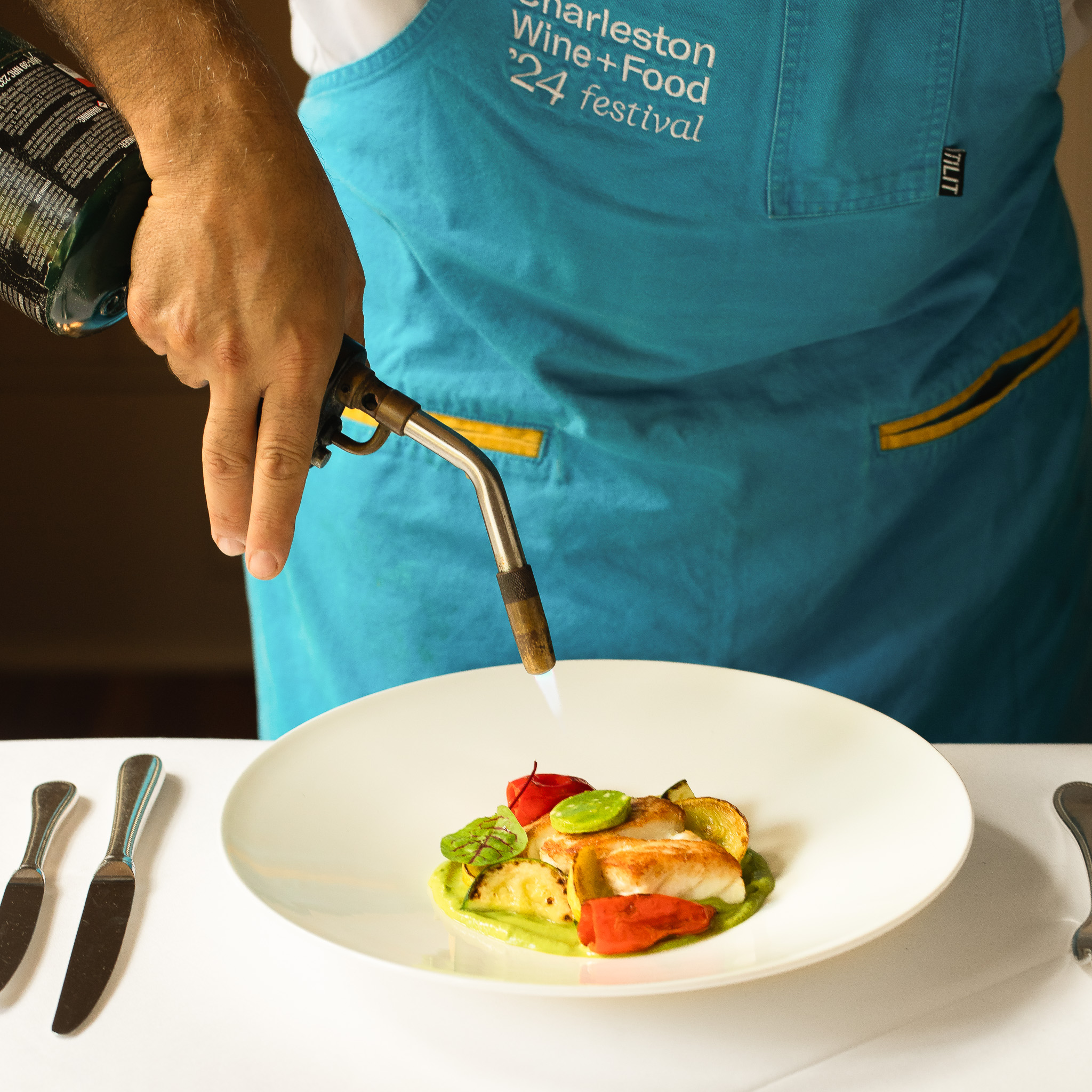 Chef with torch