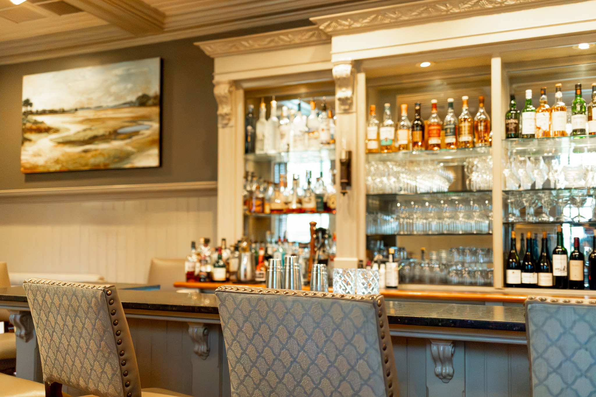 Historic carriage house bar at Wentworth Mansion in Charleston